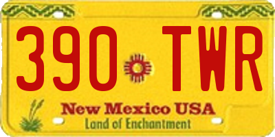 NM license plate 390TWR
