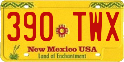 NM license plate 390TWX