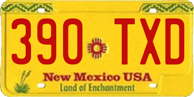 NM license plate 390TXD