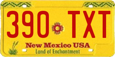 NM license plate 390TXT