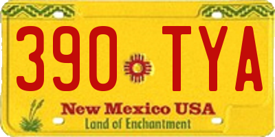 NM license plate 390TYA