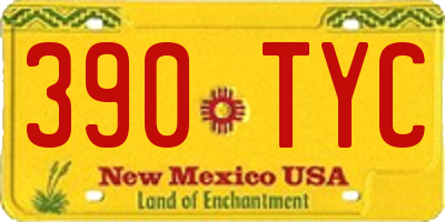 NM license plate 390TYC
