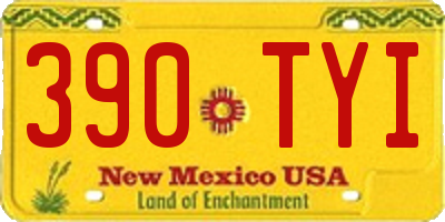 NM license plate 390TYI