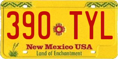 NM license plate 390TYL