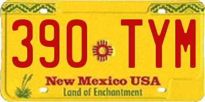 NM license plate 390TYM
