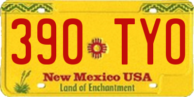 NM license plate 390TYO