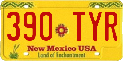 NM license plate 390TYR