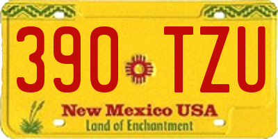 NM license plate 390TZU