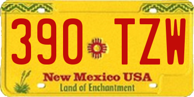 NM license plate 390TZW