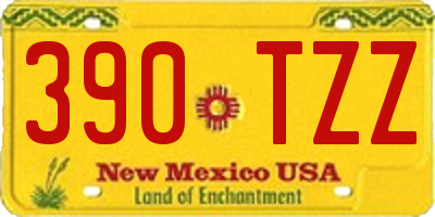 NM license plate 390TZZ
