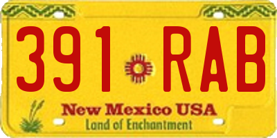 NM license plate 391RAB