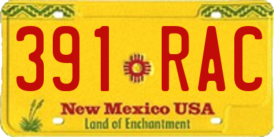 NM license plate 391RAC