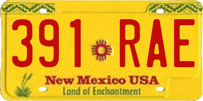 NM license plate 391RAE