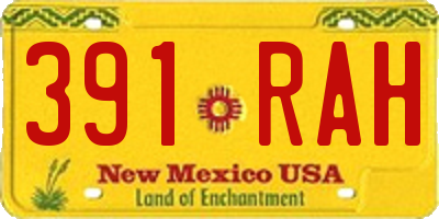 NM license plate 391RAH