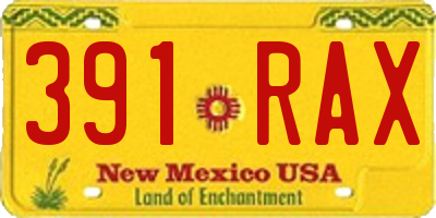 NM license plate 391RAX