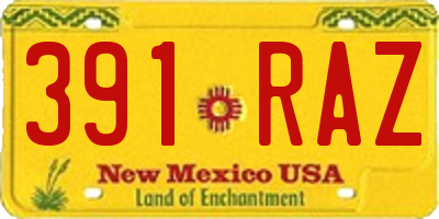 NM license plate 391RAZ