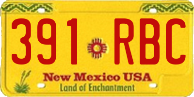 NM license plate 391RBC