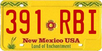 NM license plate 391RBI