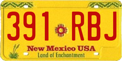 NM license plate 391RBJ