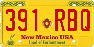NM license plate 391RBQ