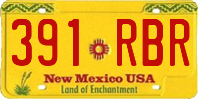 NM license plate 391RBR