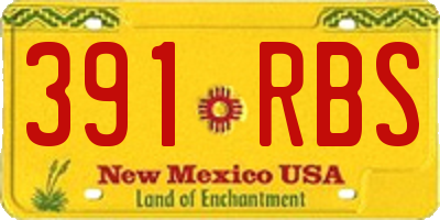 NM license plate 391RBS