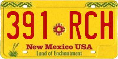 NM license plate 391RCH