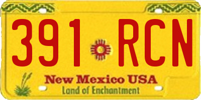 NM license plate 391RCN