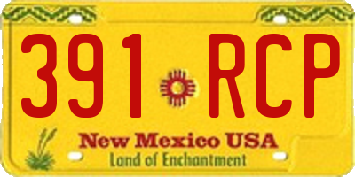 NM license plate 391RCP