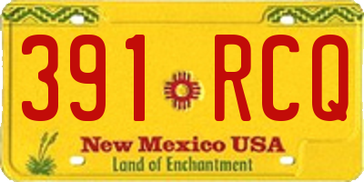 NM license plate 391RCQ
