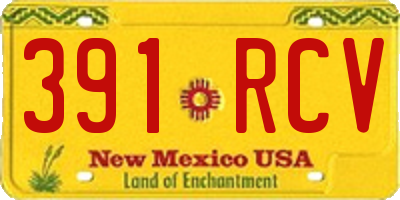 NM license plate 391RCV