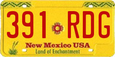 NM license plate 391RDG