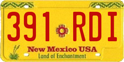 NM license plate 391RDI
