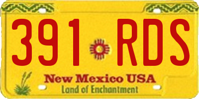 NM license plate 391RDS