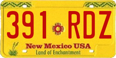 NM license plate 391RDZ