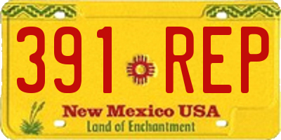 NM license plate 391REP