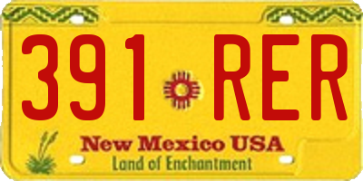 NM license plate 391RER