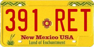 NM license plate 391RET