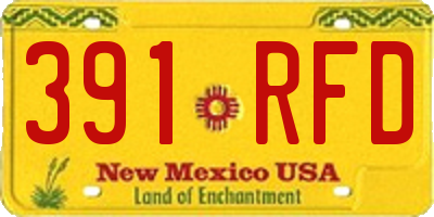 NM license plate 391RFD