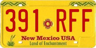 NM license plate 391RFF