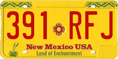 NM license plate 391RFJ
