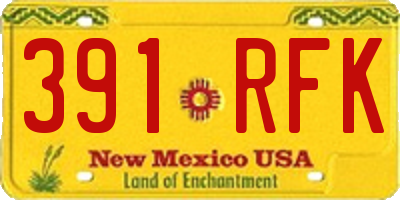 NM license plate 391RFK