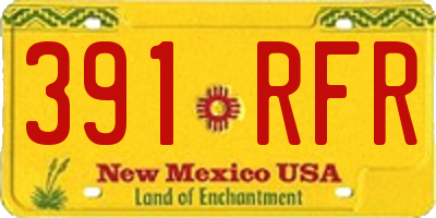 NM license plate 391RFR