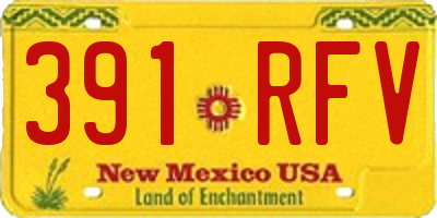 NM license plate 391RFV