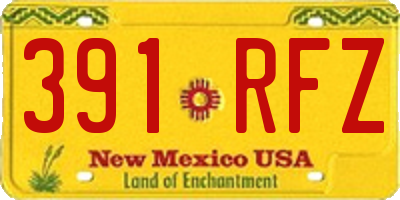 NM license plate 391RFZ