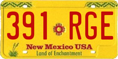 NM license plate 391RGE