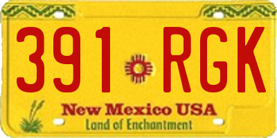 NM license plate 391RGK