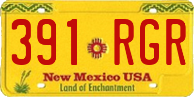 NM license plate 391RGR