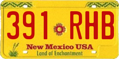 NM license plate 391RHB