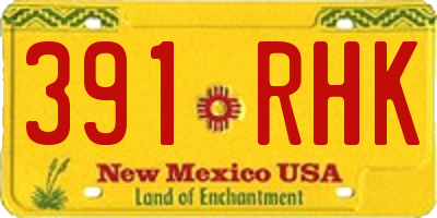 NM license plate 391RHK